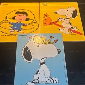 Playskool Peanuts Snoopy & Friends Vintage Puzzle Panels - Yellow & Blue